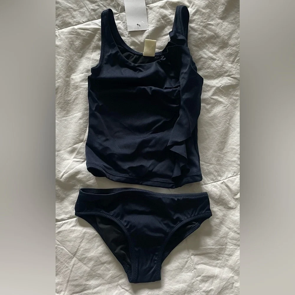 NWT - Crewcuts Girls Tankini - Navy Blue - Size: 2